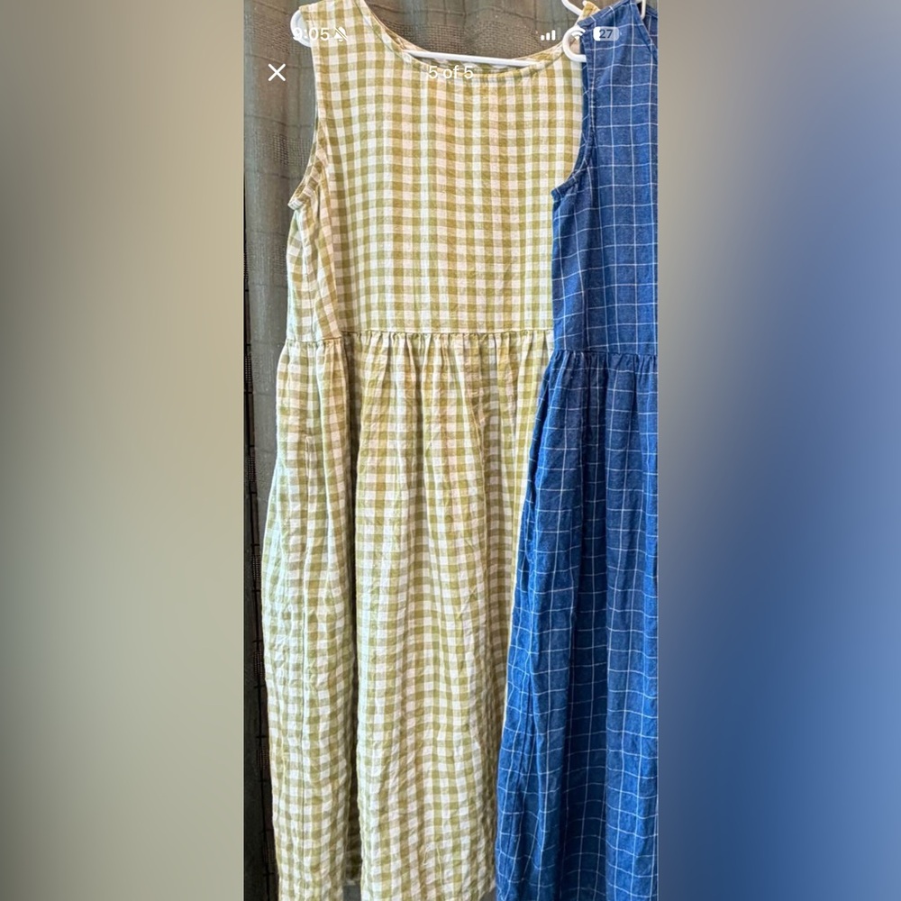 FSOT NPL Lime gingham Smock
